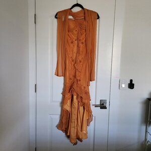 strapless coral formal dress from Scala (made in India)